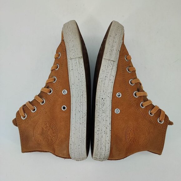 Converse Women’s Chuck Taylor All Star Brown Leather Boots Size 6.5 - Picture 5 of 8